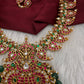 Jadau Kundan Mango Short Necklace with Stud Earrings - 