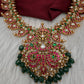 Jadau Kundan Mango Short Necklace with Stud Earrings - 