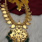 Jadau Kundan Mango Short Necklace with Stud Earrings - 
