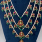 Jadau Kundan Multi Layer Teen Lada Pearl Necklace - 