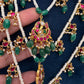 Jadau Kundan Multi Layer Teen Lada Pearl Necklace - 