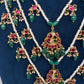 Jadau Kundan Multi Layer Teen Lada Pearl Necklace - 