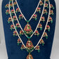 Jadau Kundan Multi Layer Teen Lada Pearl Necklace - 