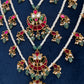 Jadau Kundan Floral Multi Layer Teen Lada Pearl Necklace - 