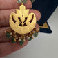 Jadau Kundan Floral Multi Layer Teen Lada Pearl Necklace - 