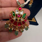 Jadau Kundan Floral Multi Layer Teen Lada Pearl Necklace - 
