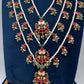 Jadau Kundan Floral Multi Layer Teen Lada Pearl Necklace - 