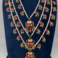 Jadau Kundan Floral Multi Layer Teen Lada Pearl Necklace - 