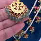 Jadau Kundan Floral Multi Layer Teen Lada Pearl Necklace - 