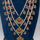 Jadau Kundan Floral Multi Layer Teen Lada Pearl Necklace - 