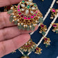Jadau Kundan Floral Multi Layer Teen Lada Pearl Necklace - 