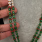 Jadau Kundan Floral Green Beads Long Necklace - 