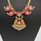 Jadau Kundan Chain Dainty Short Necklace - 