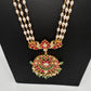 Jadau Kundan Rice Pearls Long Mala Necklace - 