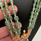 Jadau Kundan Emerald Beads Long Mala Necklace - 