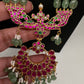 Jadau Kundan Emerald Beads Long Mala Necklace - 