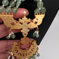 Jadau Kundan Emerald Beads Long Mala Necklace - 