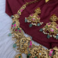Jadau Kundan Nakshi Lakshmi Short Necklace Set - JA000338