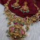 Jadau Kundan Nakshi Lakshmi Short Necklace Set - JA000338