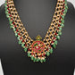 Jadau Kundan Pearl Short Necklace with Emerald Beads - JA000339