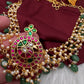 Jadau Kundan Pearl Short Necklace with Emerald Beads - JA000339