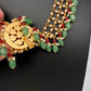Jadau Kundan Pearl Short Necklace with Emerald Beads - JA000340