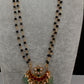 Jadau Kundan Black Beads Long Necklace - JA000341