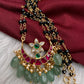 Jadau Kundan Black Beads Long Necklace - JA000341