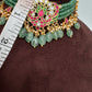 Jadau Kundan Emerald Beads Sleek Choker Necklace | JA000342