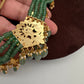 Jadau Kundan Emerald Beads Sleek Choker Necklace | JA000342