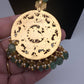 Jadau Kundan Detachable Pendant Emerald Beads Long Mala Necklace - JA000344