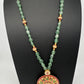 Jadau Kundan Detachable Pendant Emerald Beads Long Mala Necklace - JA000344