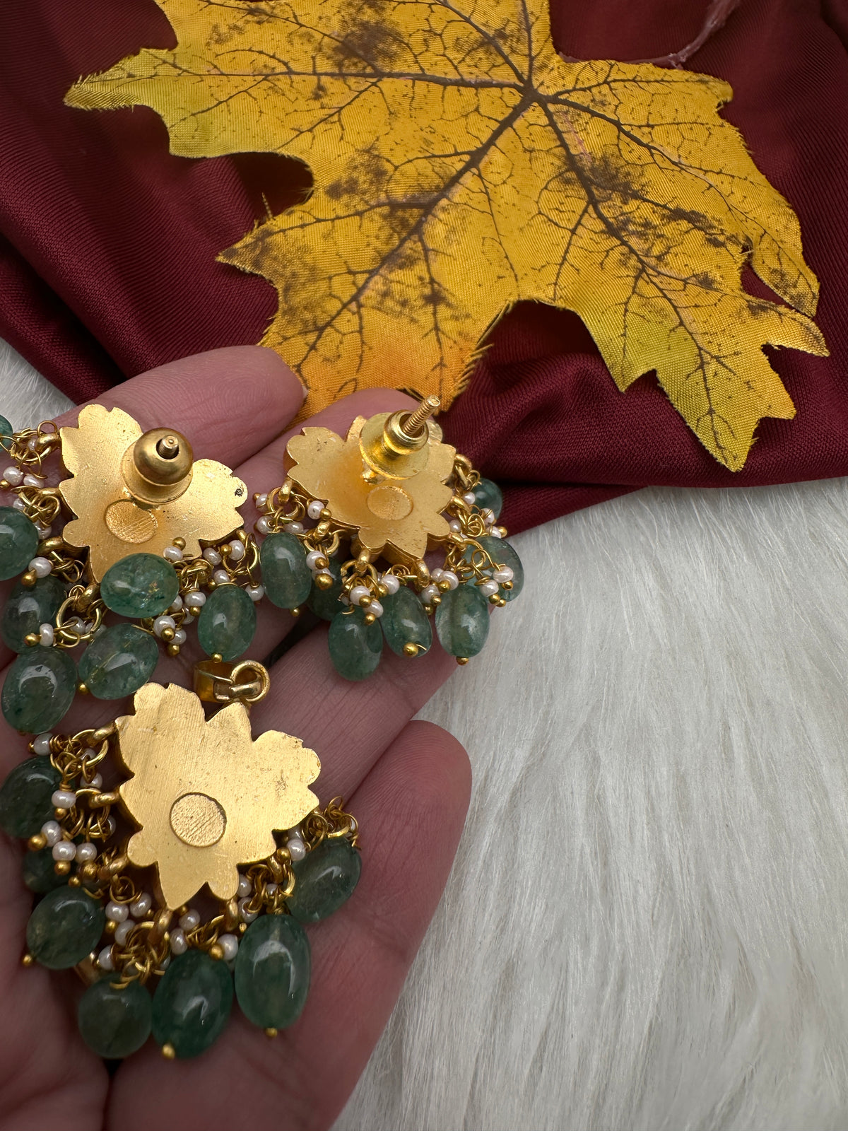 Jadau Kundan Lotus Pendant Set - product photo 8