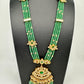 Jadau Kundan Pendent with Emerald Beads Necklace - 