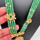 Jadau Kundan Pendent with Emerald Beads Necklace - 