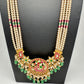 Jadau Kundan Pendent with Sawaroski Pearls Emerald Beads Necklace - 