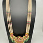 Jadau Kundan Pendent with Sawaroski Pearls Emerald Beads Necklace - 
