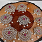 Diamond Finish CZ Red Stone Jada Billa Hair Pin Set