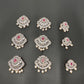 Diamond Finish CZ Ruby Red Stone Jada Billa Hair Pin Set