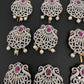 Diamond Finish CZ Ruby Red Stone Jada Billa Hair Pin Set