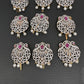 Diamond Finish CZ Ruby Red Stone Jada Billa Hair Pin Set