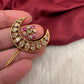 Matte Finish CZ Sun Moon Jada Billa Hair Pin.