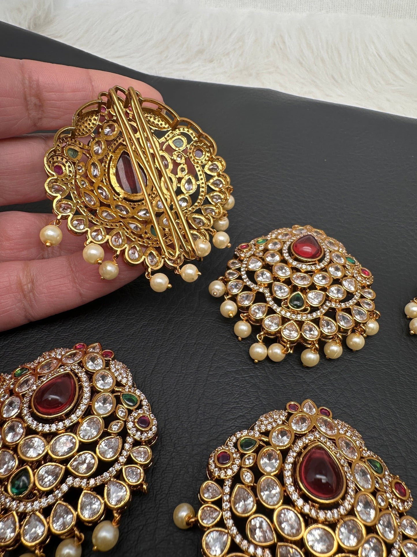 Matte Finish CZ Jada Billa Hair Pin Set