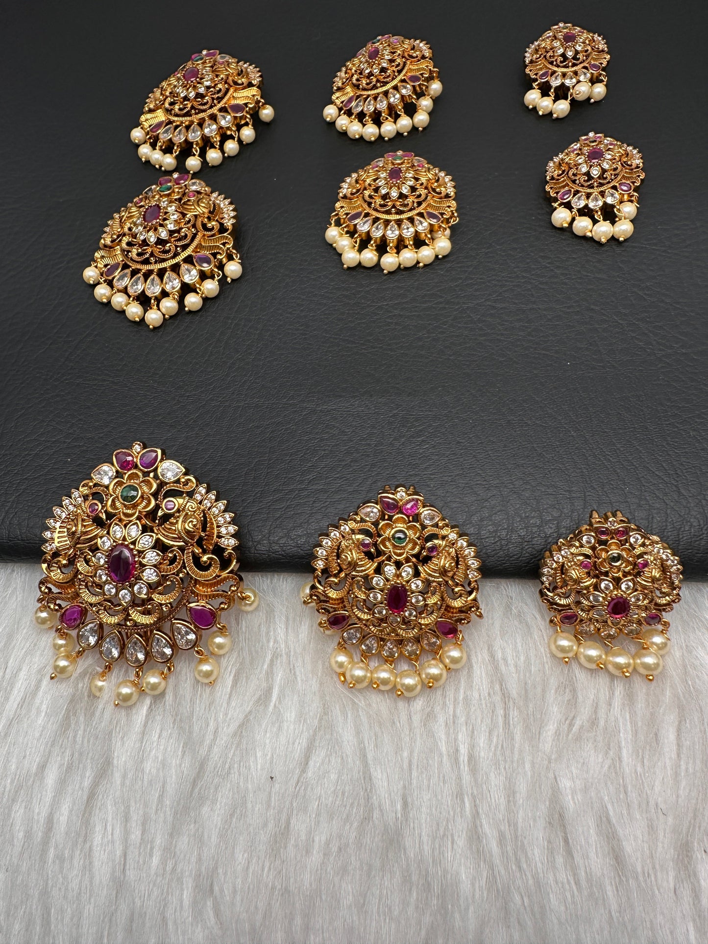 Matte Finish CZ Jada Billa Hair Pin Set