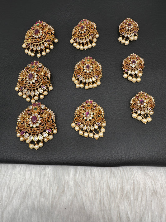 Matte Finish CZ Jada Billa Hair Pin Set