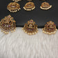 Goddess Lakshmi Matte Finish CZ Jada Billa Hair Pin Set