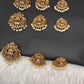 Goddess Lakshmi Matte Finish CZ Jada Billa Hair Pin Set