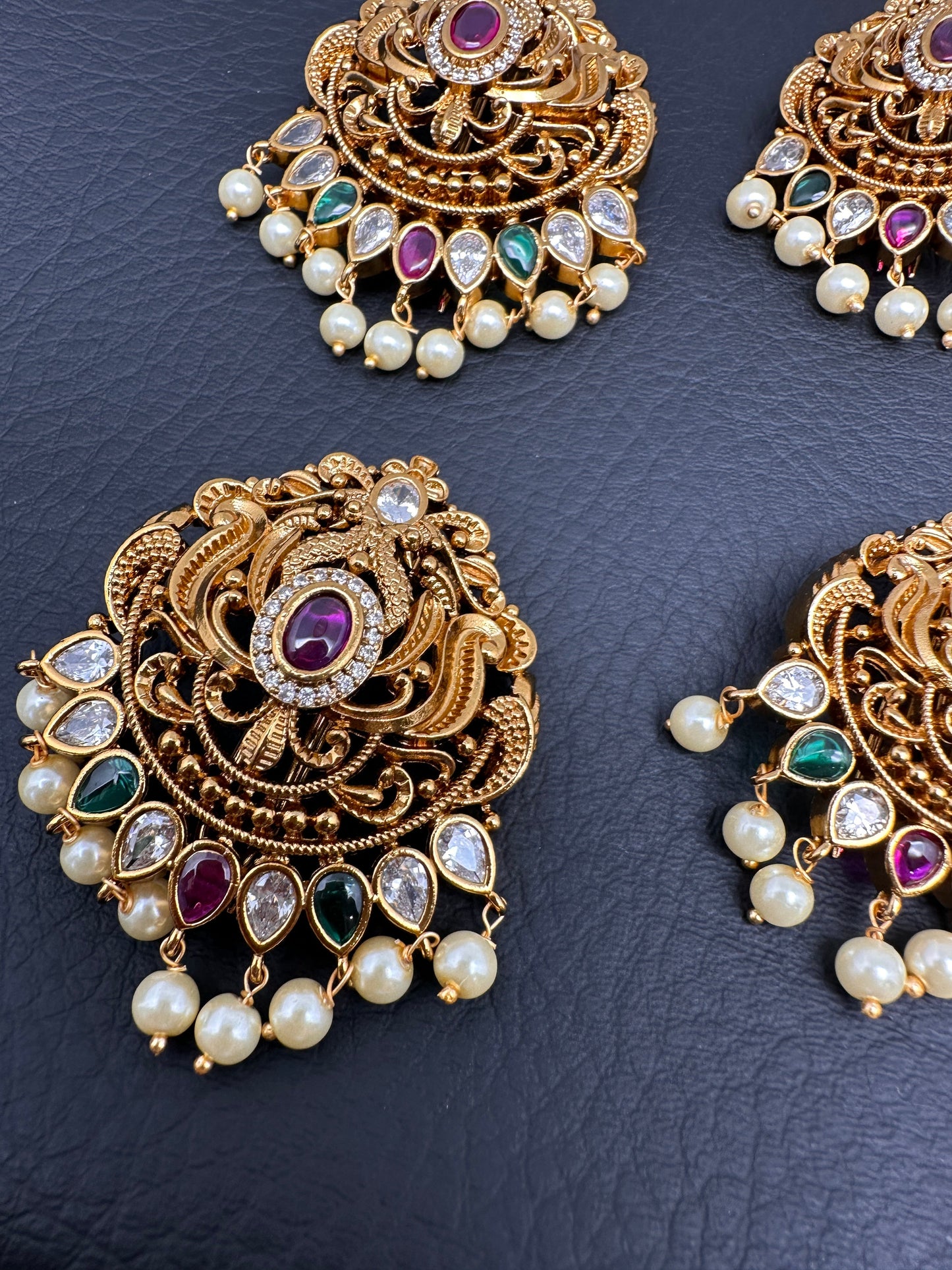 Matte Finish CZ Jada Billa Hair Pin Set