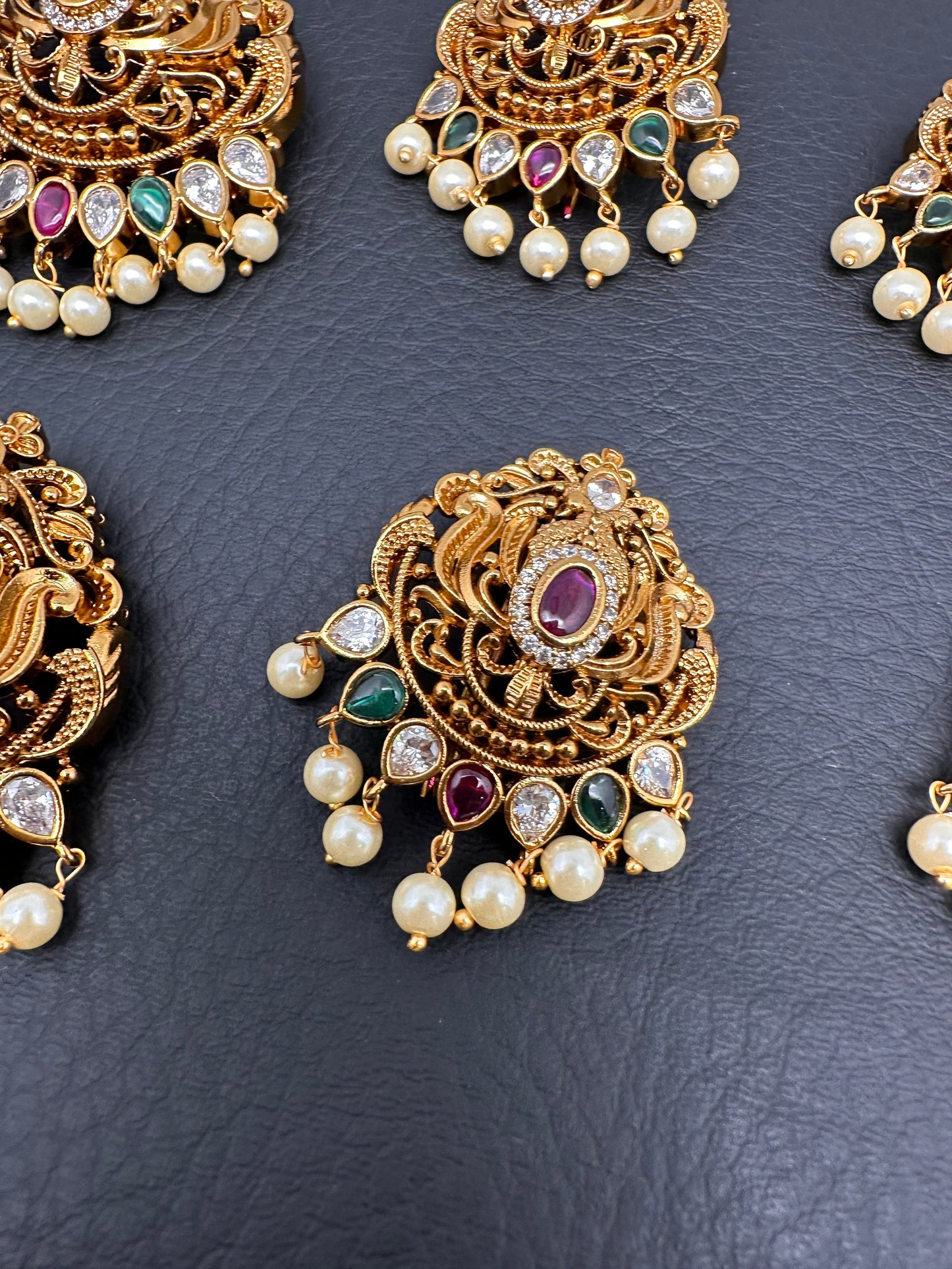 Matte Finish CZ Jada Billa Hair Pin Set