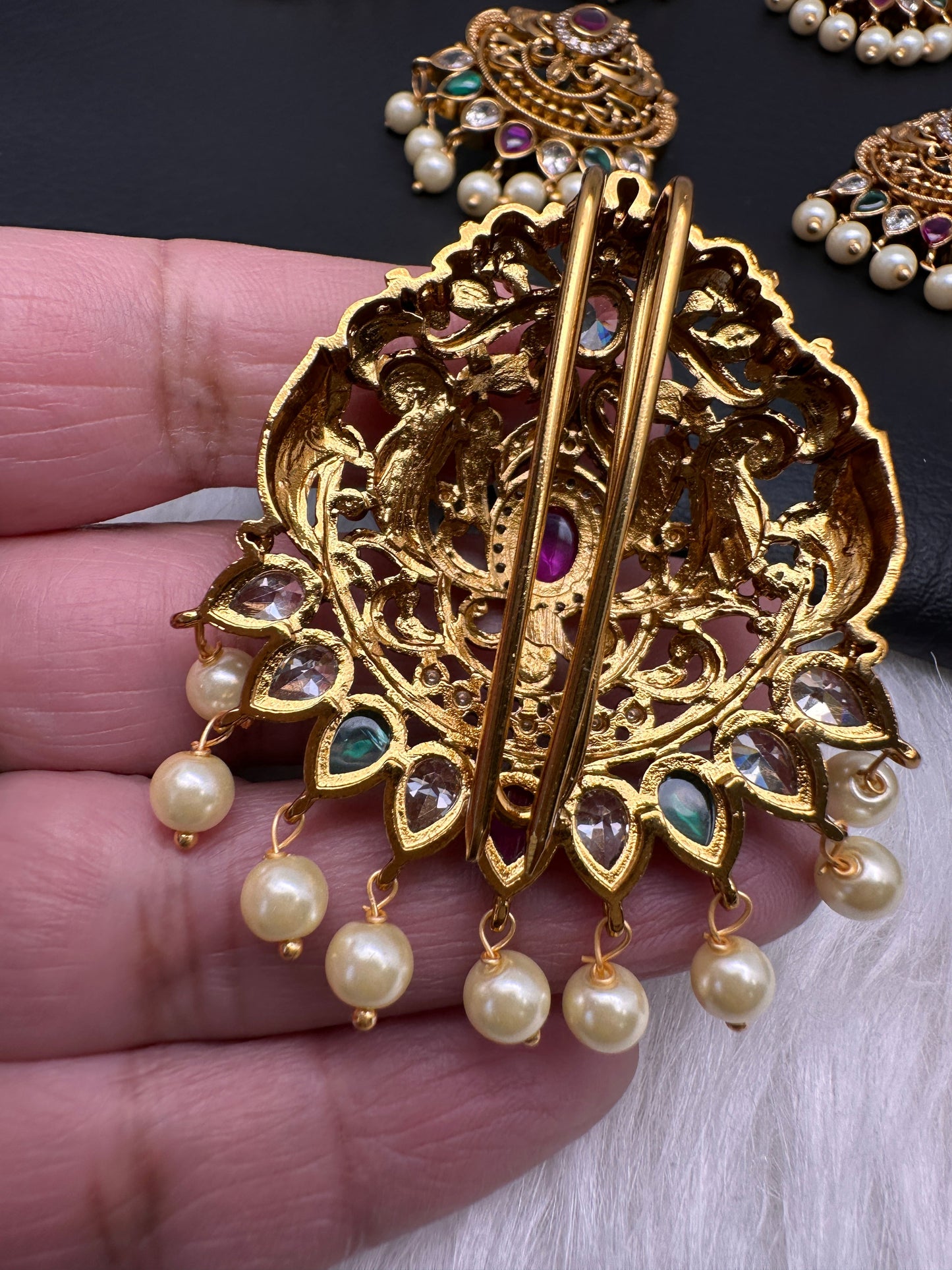 Matte Finish CZ Jada Billa Hair Pin Set